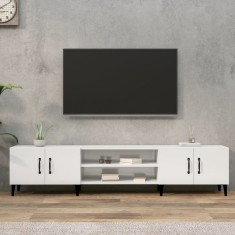 vidaXL Comodă TV, alb extralucios, 180x31,5x40 cm, lemn prelucrat 816266