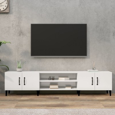 vidaXL Comodă TV, alb extralucios, 180x31,5x40 cm, lemn prelucrat foto