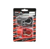 Set 2 borne baterie auto Breckner, cu protectie cauciuc rosu, negru, BK80262