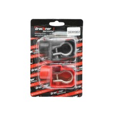 Set 2 borne baterie auto Breckner, cu protectie cauciuc rosu, negru, BK80262