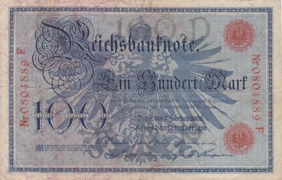 GERMANIA 100 marci 1908 VF!!! foto