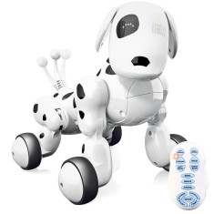 Robot Catel interactiv iUni Smart-Dog vorbitor, telecomanda, Alb