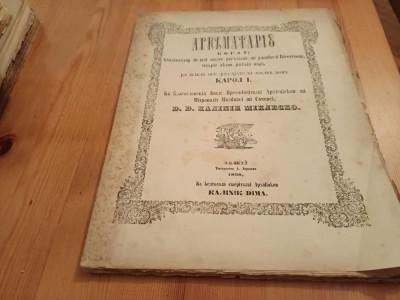 AGHIAZMATAR- IAȘI 1868 TIPĂRIT IN ZILELE DOMNITORULUI CAROL I foto