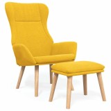 Cumpara ieftin Scaun de relaxare cu taburet, galben mustar, textil