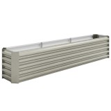 Outsunny Pat pătrat pentru grădină pat ridicat din oțel galvanizat bare de susținere și plăci de colț fund deschis 240x40x45cm gri argintiu | Aosom Ro