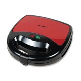 Sandwich Maker Heinner Garnet, 750 W, plite fixe, invelis antiaderent, grill, sistem blocare, indicator luminos, Rosu