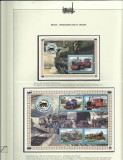 ST VINCENT BEQUIA 2004 TRANSPORT TRENURI LOCOMOTIVE PE FILA DE ALBUM MNH