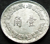 Cumpara ieftin Moneda exotica 1 JIAO - TAIWAN, anul 1967 * cod 711 A, Asia, Aluminiu