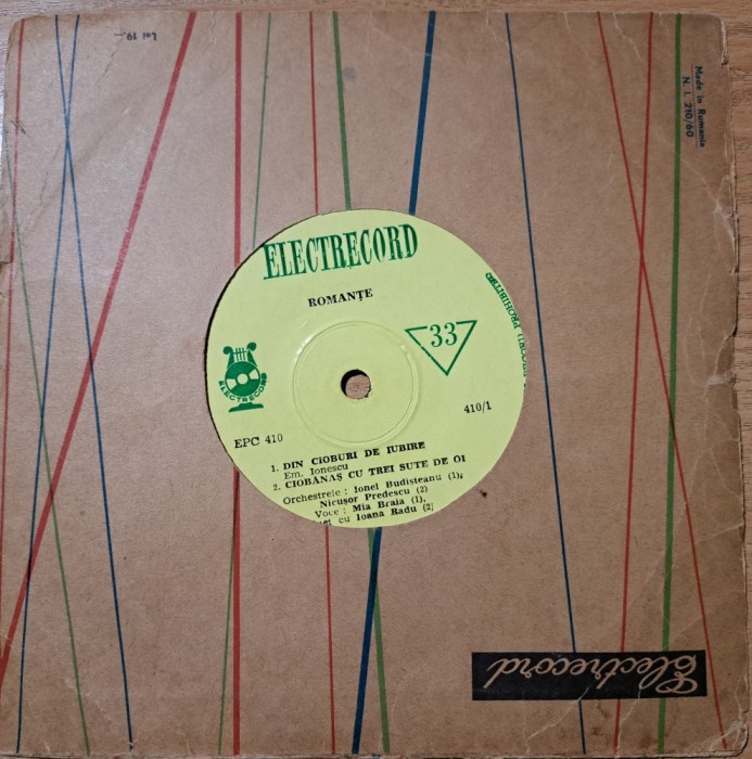 Disc Vinil - Romanțe (7") Electrecord-EPC 410