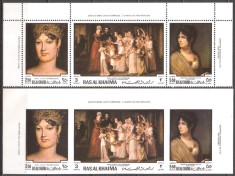 RAS AL KHAIMA 1970 PERSONALITATI FRANCEZE ( 2 serii dt. + ndt.) MNH