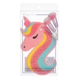 Suport din silicon pentru curatarea pensulelor de machiaj, model unicorn, multicolor, 9.5x17 cm, CMCLASS