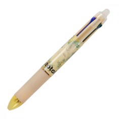 Pix erasable, multicolor, cu mecanism retractabil, 4 culori, design harta lumii