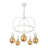Lampa suspendata, lux.pro, PXTA-8170 Llandudno, 5 x E27, max 60W, 78 x 43 x 43 cm, metal, alb HausGarden Leisure