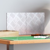 vidaXL Plăci Striate Antiderapante Aluminiu 20x20 cm Argintiu, Trepte Siguranță Interior, Set 2 Bucăți