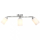 VidaXL Lustră cu abajururi din ceramică, 3 becuri E14, alb, con