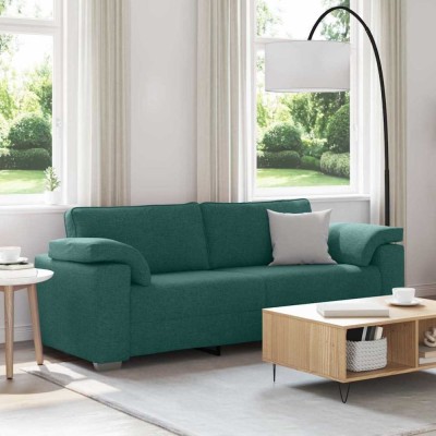 vidaXL Canapea cu pernă Verde &amp;icirc;nchis 219 x 77 x 82 cm țesătură 4105242 foto