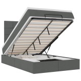 Cumpara ieftin Cadru pat otoman cu saltea tesatura gri inchis 120x190 cm
