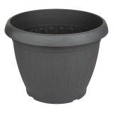 Ghiveci Flori Plastic, Antracit, Diametru 50 cm, &Icirc;nălțime 38 cm, Capacitate 45 L, Oem
