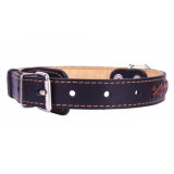 Zgardă din piele pentru c&acirc;ini 47 - 62cm, 35mm, negru - maro, COLLAR