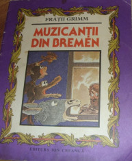 Muzicantii din Bremen - Fratii Grimm, 1984, ilustratii Vasile Olac foto