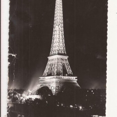 FV2-Carte Postala- FRANCE -Paris, la Tour Eiffel la nuit, circulata 1963