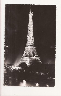 FV2-Carte Postala- FRANCE -Paris, la Tour Eiffel la nuit, circulata 1963 foto
