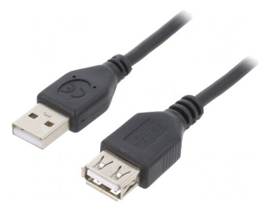 Cablu USB 2.0 A-A 4,5m Negru foto