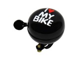 Claxon bicicleta I Love My Bike negru 60 mm, sonerie metalica
