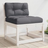 Gossi canapea de gradina cu perne, alb, lemn masiv de pin