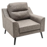 Cumpara ieftin Fotoliu Lonnie piele ecologica gri antic 94x95.5x92.5cm