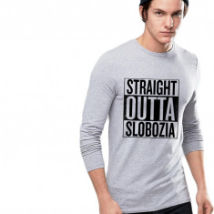 Bluza barbati gri cu text negru - Straight Outta Slobozia - 2XL