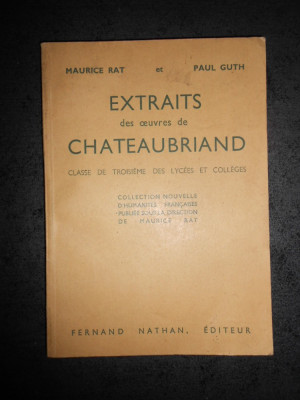 MAURICE RAT, PAUL GUTH - EXTRAITS DES OEUVRES DE CHATEAUBRIAND (1950) foto