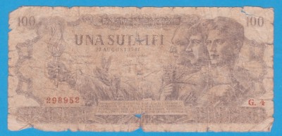 (16) BANCNOTA ROMANIA - 100 LEI 1947 (27 AUGUST 1947) foto