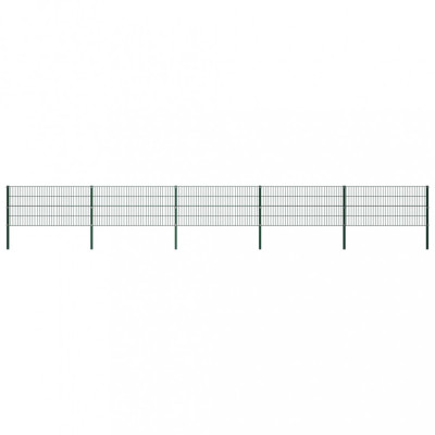 vidaXL Panou de gard cu st&amp;acirc;lpi, verde, 8,5 x 0,8 m, fier foto