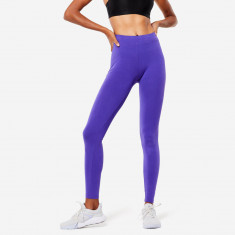 Colanți Slim Fit+ 500 Fitness Mov Damă