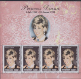 A11 TX1 8 - 1999 - Diana - printesa de Wales - bloc, Istorie, Nestampilat