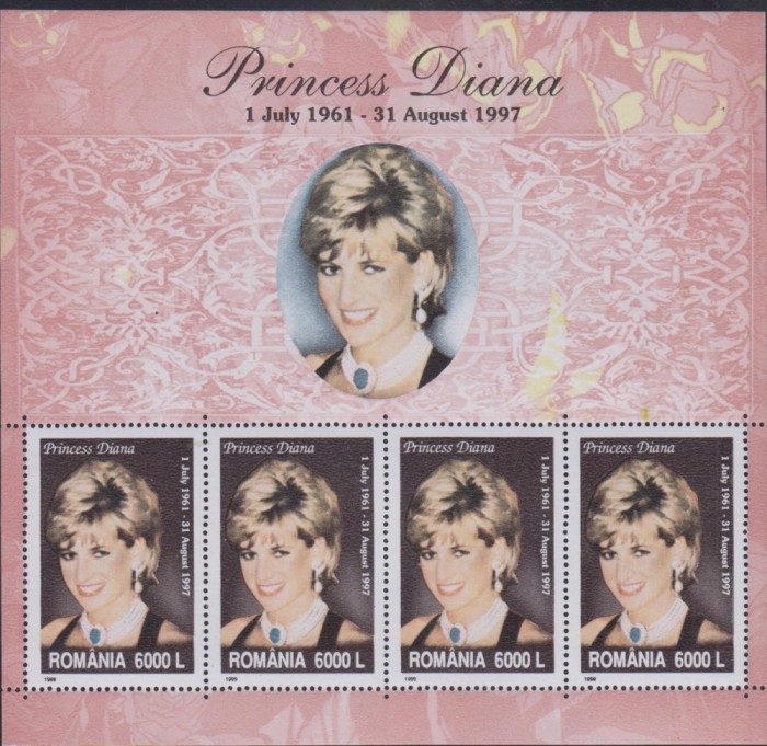 M1 TX1 8 - 1999 - Diana - printesa de Wales - bloc