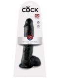 Dildo de 10 inch cu bile negre