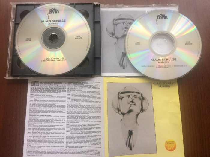 klaus schulze audentity 1983 dublu disc 2 CD muzica ambientala experimentala NM