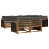vidaXL Set de canapele de exterior cu pernă 7 pcs Natural și Antracit 3383465