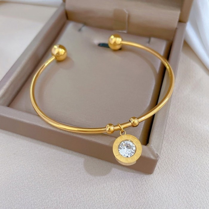 Bratara Fashion Pentru Femei, Placata Aur, Cu Charm Stralucitor -B931A