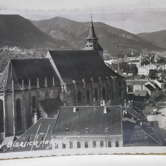 BRASOV , BISERICA NEAGRA SI STRADA MURESENILOR , CARTE POSTALA ILUSTRATA , MONOCROMA , AL DOILEA RAZBOI MONDIAL