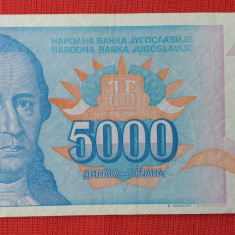 5.000 Dinara anul 1994 Bancnota 5 Mii dinari - Iugoslavia - Jugoslavije