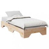 Cumpara ieftin Cadru de pat fără saltea stivuită 75x190 cm din lemn masiv