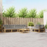 vidaXL Set de canapele de exterior cu pernă 6 pcs Alb și gri deschis 3386105