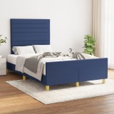 VidaXL Cadru de pat fără saltea Albastru 120x190 cm țesătură