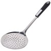Lingură Perforată Bucătărie, Oțel Inoxidabil, M&acirc;ner Negru, Lungime 35cm, Oem