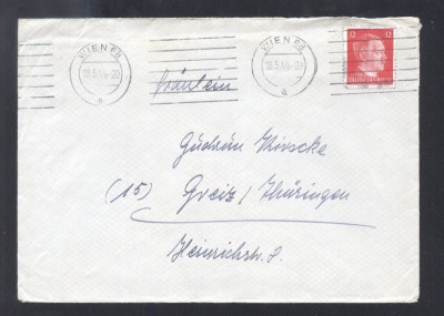 Germany REICH 1944 Postal History Rare Cover Vienna to Thuringen D.661 foto