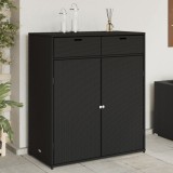 vidaXL Dulap Depozitare Grădină Negru 105x55x113cm Poliratan, Cutie Depozitare Exterior, Mobilier Gradina, Rezistent Intemperii