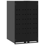 Cumpara ieftin Depozitare cos gunoi cu roti pt. 1 cos, negru 69x79x117 cm otel